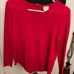 Chico's Vibrant Red Long Sleeve Crewneck Sweater